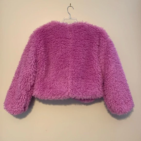 Free People cropped fluffy fuzzy jacket/coat.  Size XS - Picture 8 of 11